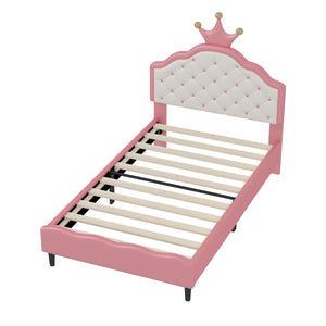 Lovely Crown Fantasy Princess Bed With Tufted Headboard by Couch.com