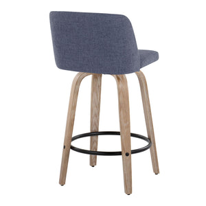 Toriano - Contemporary Fixed-Height Counter Stool & Swivel With Round Footrest (Set of 2) by Couch.com