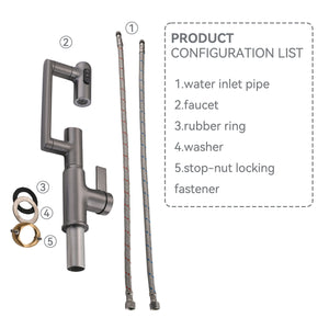 Bathroom Sink Faucet With Spray Function, Temperature Display, Anti Skid Switch, Hot & Cold, 360° Rotary by Couch.com