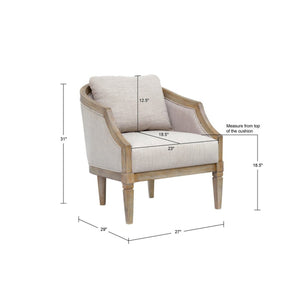 Classic Chair With Solid Wood Frame And Jacquard Upholstery - Beige by Couch.com