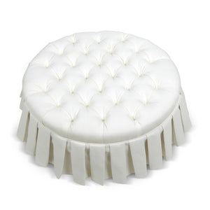 Luciana - Tufted Cocktail Ottoman With Skirt - Antique White by Couch.com
