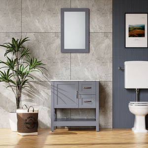 Bathroom Vanity With Mirror And Top Only - Gray by Couch.com