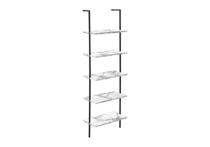 Bookshelf, Bookcase, Etagere, Ladder, 5 Tier, For Office, Marble Look Contemporary & Modern by Couch.com
