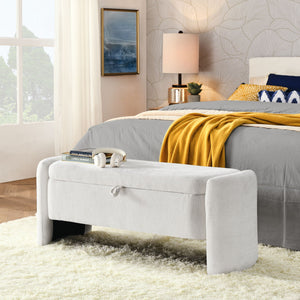 Oval Ottoman Storage Bench Chenille Bench With Large Storage Space For The Living Room, Entryway And Bedroom by Couch.com