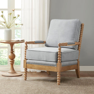 Arm Chair With Open Back Spindle Design And Padded Armrests by Couch.com