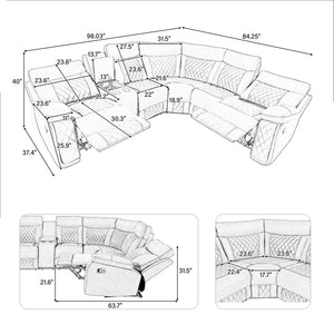 Home Theater Seating Manual Recliner With Cup Holder, Hide - Away Storage PU Reclining Sofa For Living Room, Home Theater by Couch.com