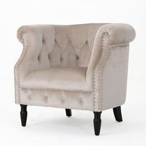 Celestialis - Upholstered Club Chair With Tub Design And Rolled Recessed Armrests by Couch.com
