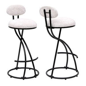 Round Print Bar Stools Upholstered Chairs For Kitchen (Set of 2) by Couch.com