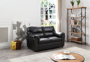 Chic Padded Love Seat For Modern Living - Black by Couch.com