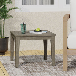Dexterity - Outdoor Square Side Table With Wood Frame - Gray by Couch.com