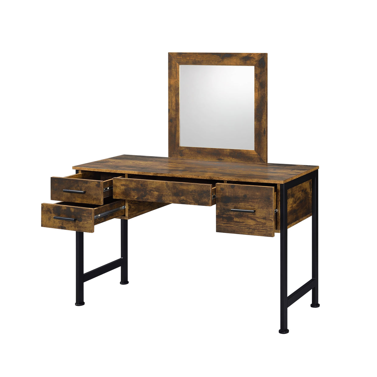 Juvanth - Rustic Vanity Desk Mirror - Oak by Couch.com
