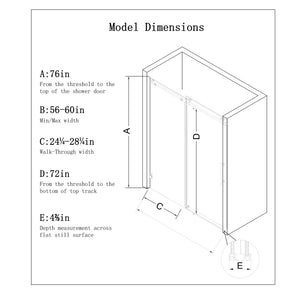 Frameless Single Sliding Soft Close Shower Door, 5 / 16" Clear Nano Coated Tempered Glass And 304 Stainless Steel Handle - Matte Black by Couch.com