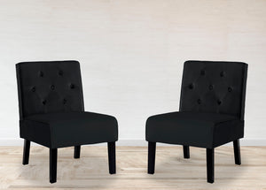 Reese - Living Room Armless Button Tufted Pattern Accent Chair (Set of 2) by Couch.com