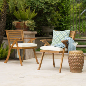 Dining Chair With Water Resistant Cushion - Teak by Couch.com