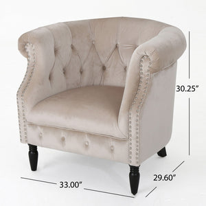 Celestialis - Upholstered Club Chair With Tub Design And Rolled Recessed Armrests by Couch.com