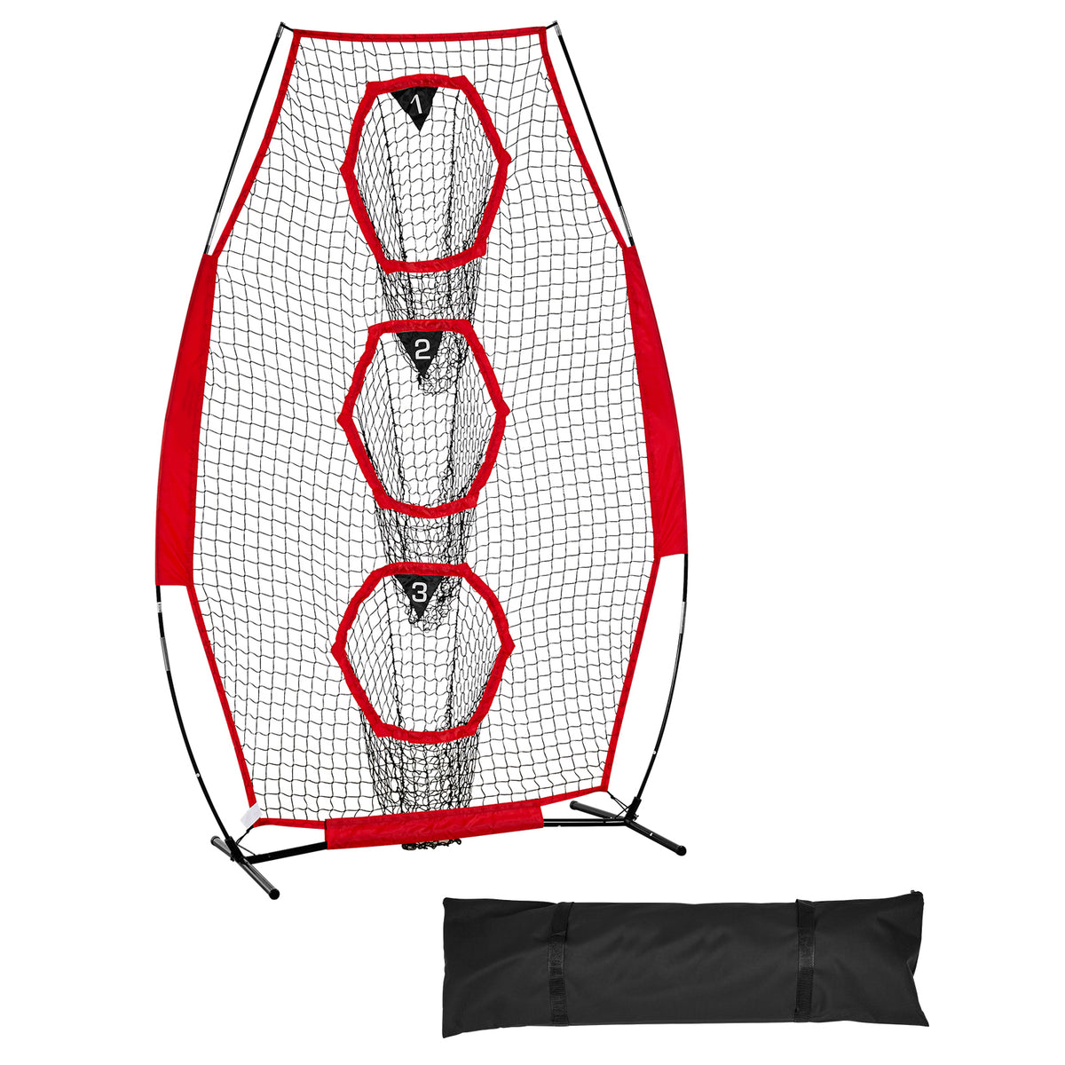 8 x 4 inch Football Trainer Throwing Net, Training Throwing Target Practice Net with 5 Target Pockets, Knotless Net Includes Straps and Portable Carry Case, Improve QB Throwing Accuracy, Red