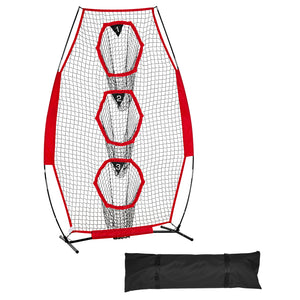 8 x 4 inch Football Trainer Throwing Net, Training Throwing Target Practice Net with 5 Target Pockets, Knotless Net Includes Straps and Portable Carry Case, Improve QB Throwing Accuracy, Red