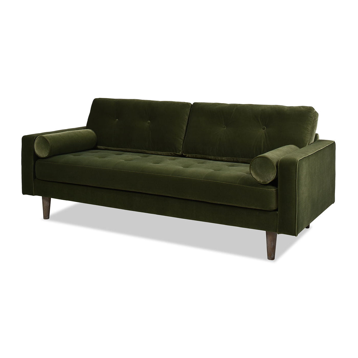 Couch.com Nicholas Mid-Century Modern Sofa Olive Green, Durable Design, Fabric Construction, Green Finish by Couch.com