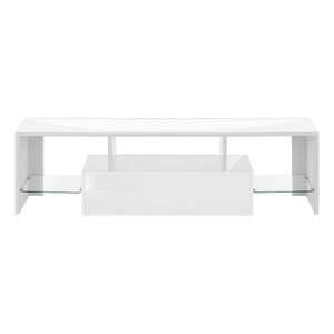 TV Stand, Console, Media Entertainment Center, Storage Cabinet, Glossy Contemporary & Modern - White by Couch.com