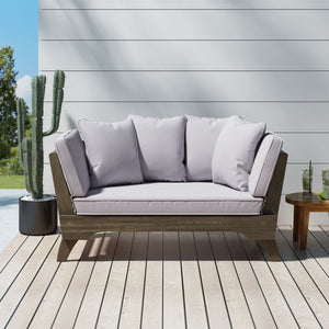 Outdoor Expandable Daybed With Water Resistant Cushion - Gray by Couch.com
