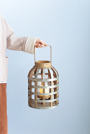 Decorative Lantern With Handle, Wooden Lantern For Indoor Outdoor, Home Garden Wedding by Couch.com