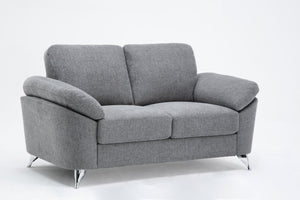 Villanelle - Loveseat With Chrome Finish Legs - Light Gray by Couch.com