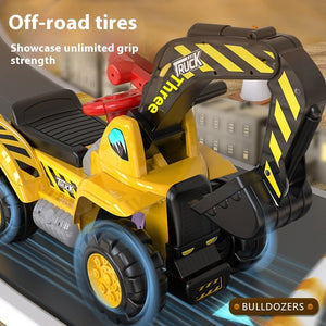 Oversized Portable Riding Hook Machine Electric Excavator Car Girl And Boy Children Excavator Toy Engineering Vehicle