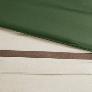 7 Pc Faux Suede Comforter Set Green King