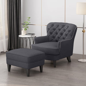 Enchante - Living Room Set With Tufted Back Club Chair And Ottoman by Couch.com