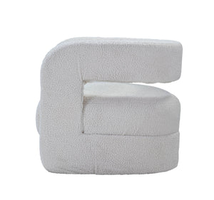 Yitua - Teddy Sherpa Accent Chair - White by Couch.com