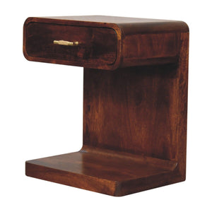 T Bar Rounded Bedside Table - Dark Brown by Couch.com