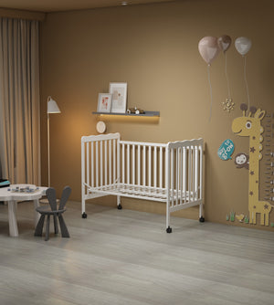 Crib 3 In 1 Convertible, Made Of Sustainable Pinewood, Non Toxic Finish, Comes With Locking Wheels, Wooden Nursery Furniture by Couch.com