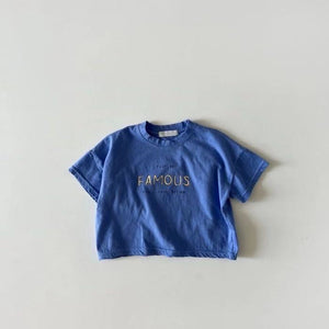 Letter Crew Neck Short Sleeve Simple