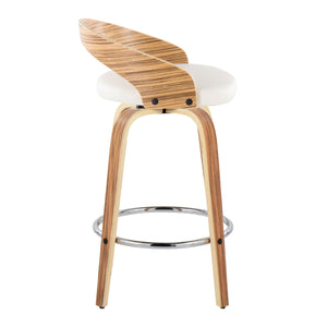 Grotto - Mid Century Modern Fixed Height Counter Stool With Swivel With Round Footrest (Set of 2) by Couch.com