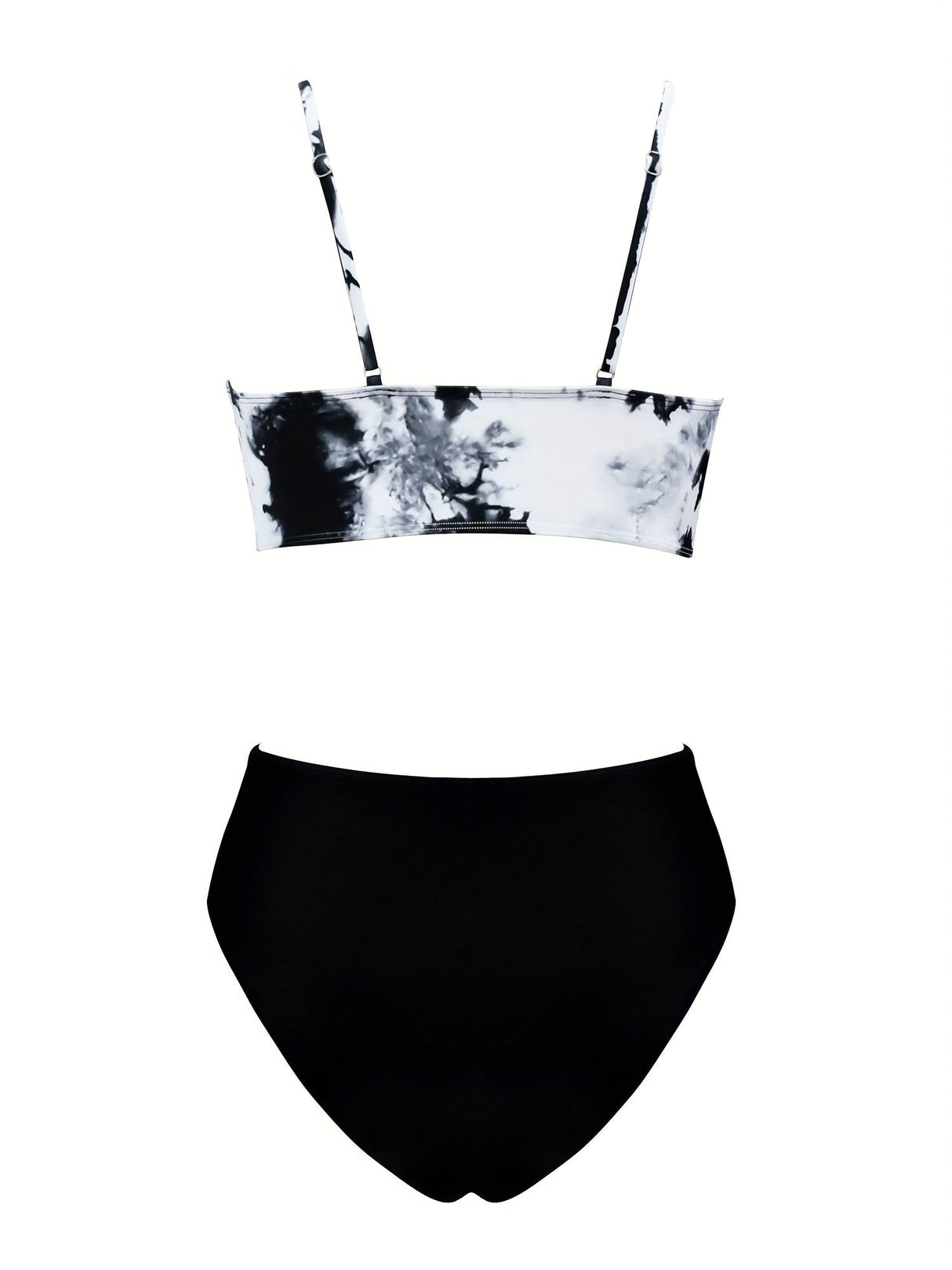 Coastal Flair V-Neck Bikini Set – Eye-Catching Random Print Two-Piece Chic Swimsuit with Spaghetti Straps High Cut Shorts and Ultra-Stretch Comfort – Women’s Summer Swimwear for Beach Days & Casual Poolside Vibes