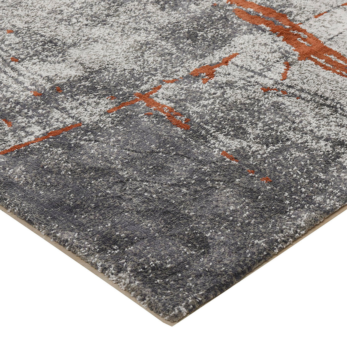 Quarry - 5.25' X 6.5' Abstract Area Rug - Gray / Orange by Couch.com