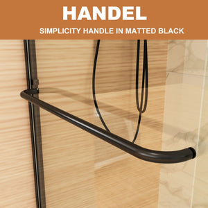 Traditional Sliding Shower Door With Clear Glass - Matte Black by Couch.com