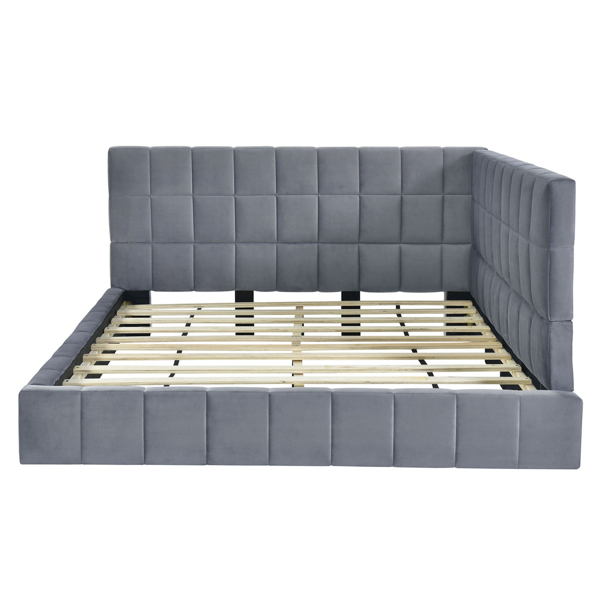 Full Size Upholstered Classic Mid Century Modern Daybed / Sofa Bed Frame, Elegant Design - Gray by Couch.com