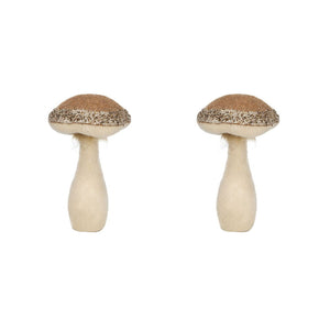 Mushroom Holiday Ornament, For Harvest Festival Fall Festival & Thanksgiving Table Decorations (Set of 2) - Beige / Light Brown by Couch.com