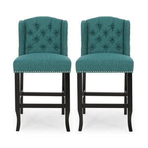 Solara - Fabric Tufted Counter Stool With Nailhead Accents (Set of 2) by Couch.com