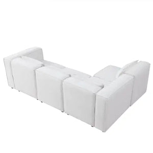 Modular Sofa BEIGE Chenille Fabric, Simple And Grand, The Seat And Back Is Very Soft. This Is Also A KNOCK DOWN Sofa
