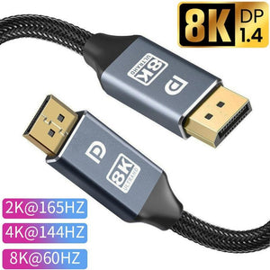 1m/2m/5m High Speed 1.4Gbp Slim and Flexible Ultra HD 8K 4K 144Hz 165Hz Display Port Adapter For Monitor PC Laptop Projector