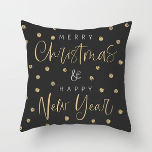 1Pcs Blue Christmas Tree Deer Santa Claus Pattern Polyester Cushion Cover Merry Christmas Throw Cushion Covers Tree Reindeer Star Pillow Case For Party Home Decoration Decorative Sofa Home Decor Pillowcover 45x45cm