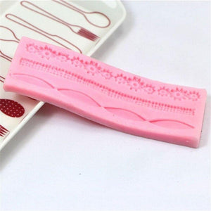 1pcs Cake Fondant Silicone Mold Lace Flower Cake Border Sugarcraft Pastry Mold Bakeware Kitchen Baking Decorating Tool Silicone Fondant Cake Decoration Mould Round Pearls Bubbles Molds Rope Bead Border Mold Chain Mold Gum Pastry Sugar Craft Chocolate Clay
