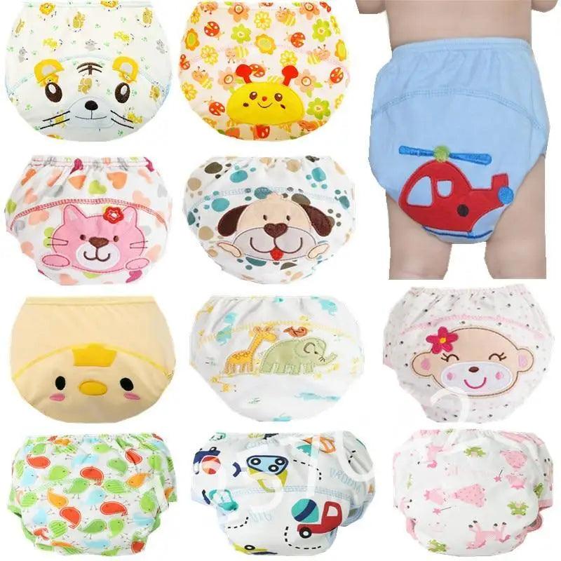 1Pcs Cute Baby Diapers Reusable Nappies Cloth Diaper Washable Cotton Training Pants Panties