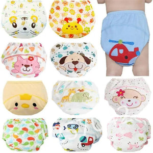 1Pcs Cute Baby Diapers Reusable Nappies Cloth Diaper Washable Cotton Training Pants Panties