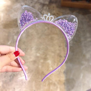 1Pcs Cute Cat Ears Headband Baby Girls Hairband Korean Children Princess Kids Gift Hair Band Props Party Girls Gorgeous Hair Accessories For Women