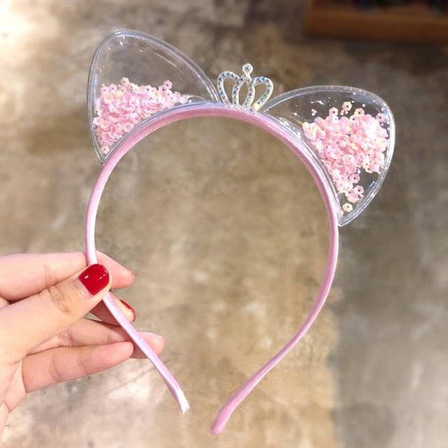 1Pcs Cute Cat Ears Headband Baby Girls Hairband Korean Children Princess Kids Gift Hair Band Props Party Girls Gorgeous Hair Accessories For Women