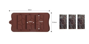 1PCS Silicone Mold 12 Cells Chocolate Mold Fondant Candy Bar Mould Cake Mode Decoration Kitchen Baking Accessories Silicone Break Apart Chocolate Molds Candy Protein Bar Silicone Mold