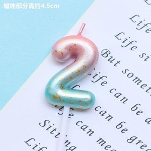 1pcs Starry Sky Candles Birthday Cake Decoration Gradient Party Cake Decor Candles Happy Birthday Number Candles for Cake Topper Decoration for Party